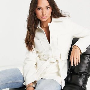 & other stories tie waist polyester jacket